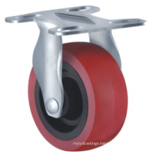 2'' 2.5'' 3'' load 40/50/60KG wheel Fixed plate rigid type red PU caster light duty caster